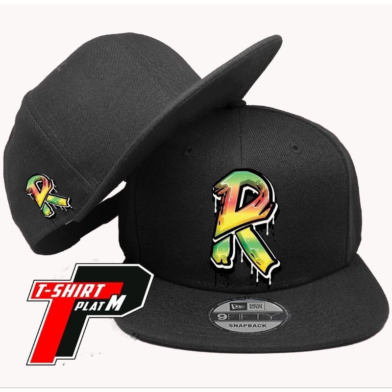 Topi Huruf R Graffiti Snapback