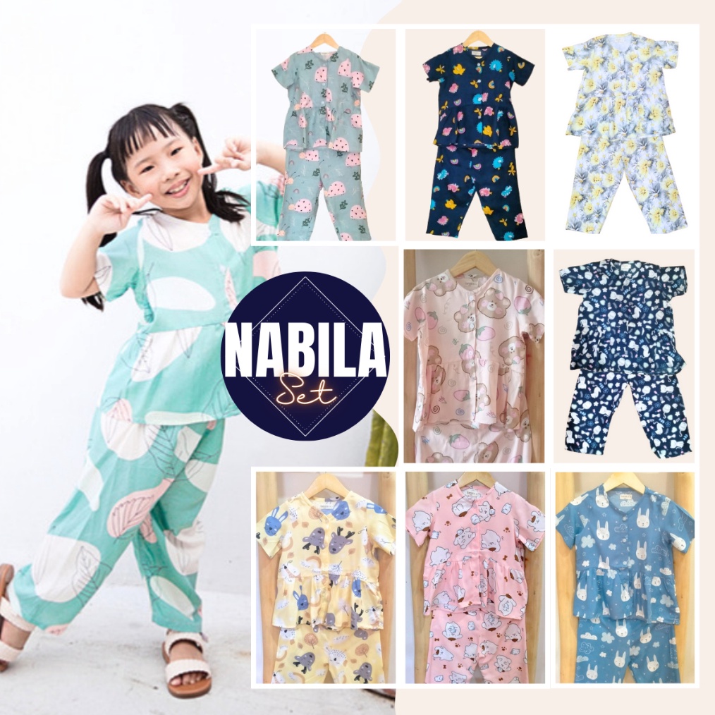 KODE A44G Piyama Anak Perempuan Set Baju Tidur Anak Daster Dress Baby Doll Oneset Setelan 1  1 tahun