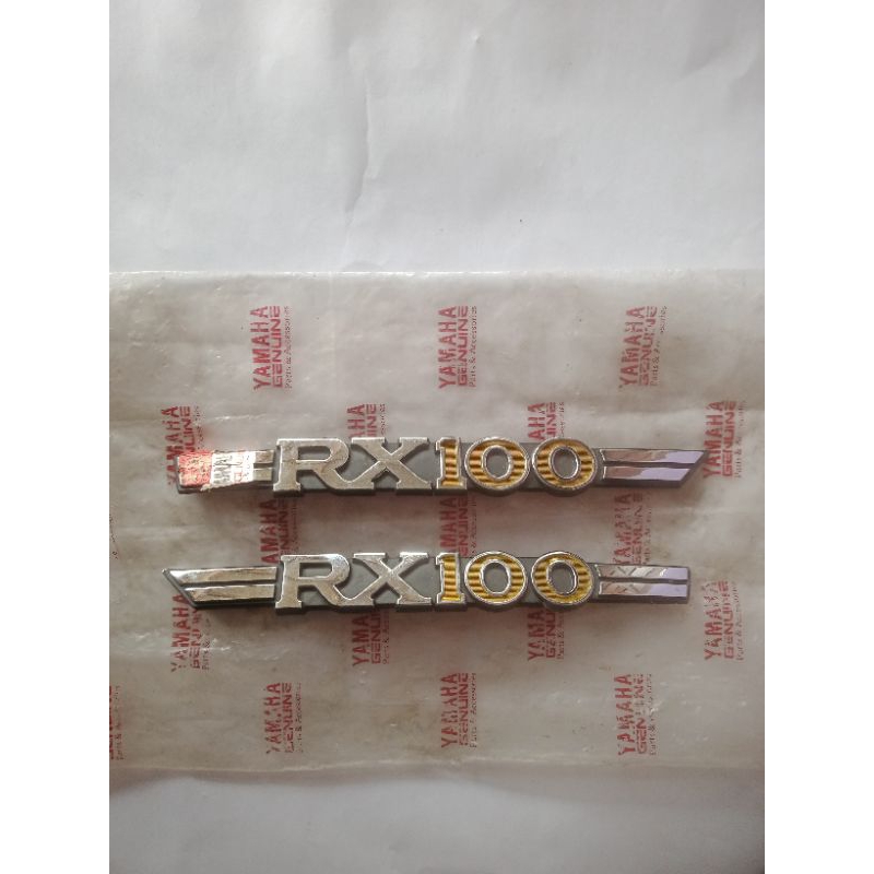 EMBLEM TEPONG  LOGO TIMBUL RX 100 ORI YAMAHA 1V1 (BARU 1SET)