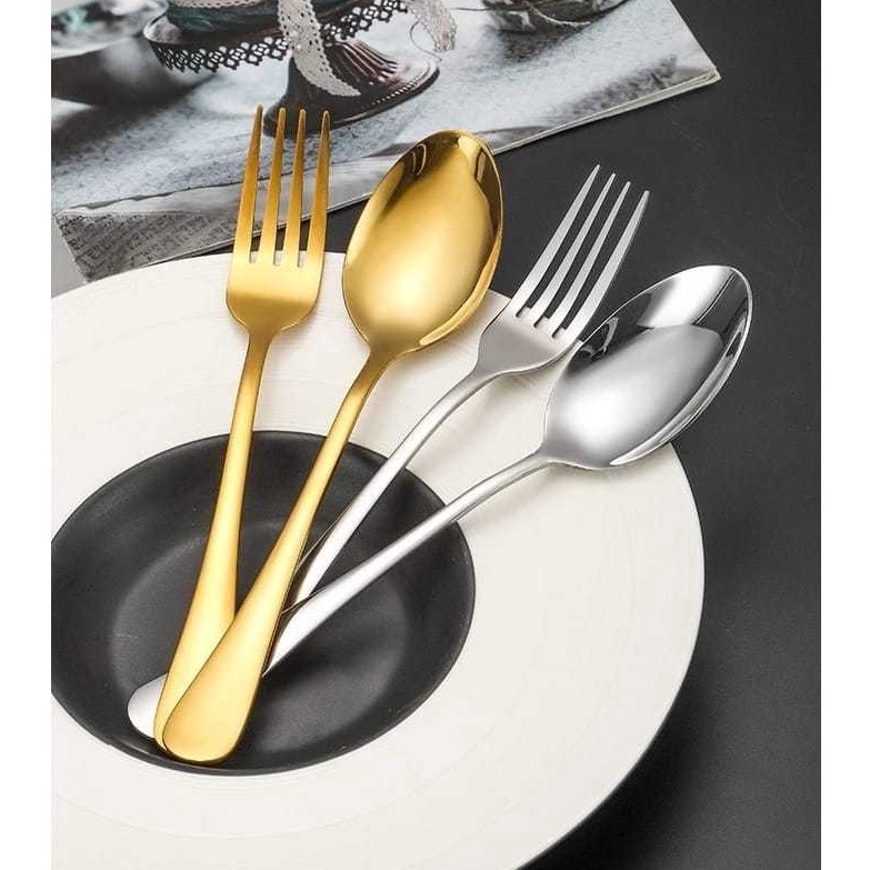 TERBATAS BISA CUSTOM Sendok Makan Stainless Steel Tebal Sendok Garpu Alat Makan Bisa Custom Nama Log