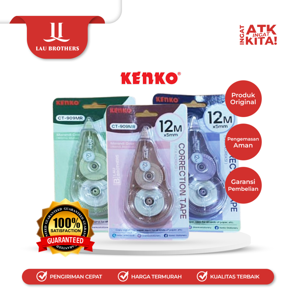 

KENKO PITA KOREKSI/ CORRECTION TAPE CT-909MR [12M x 5mm] (1PC)