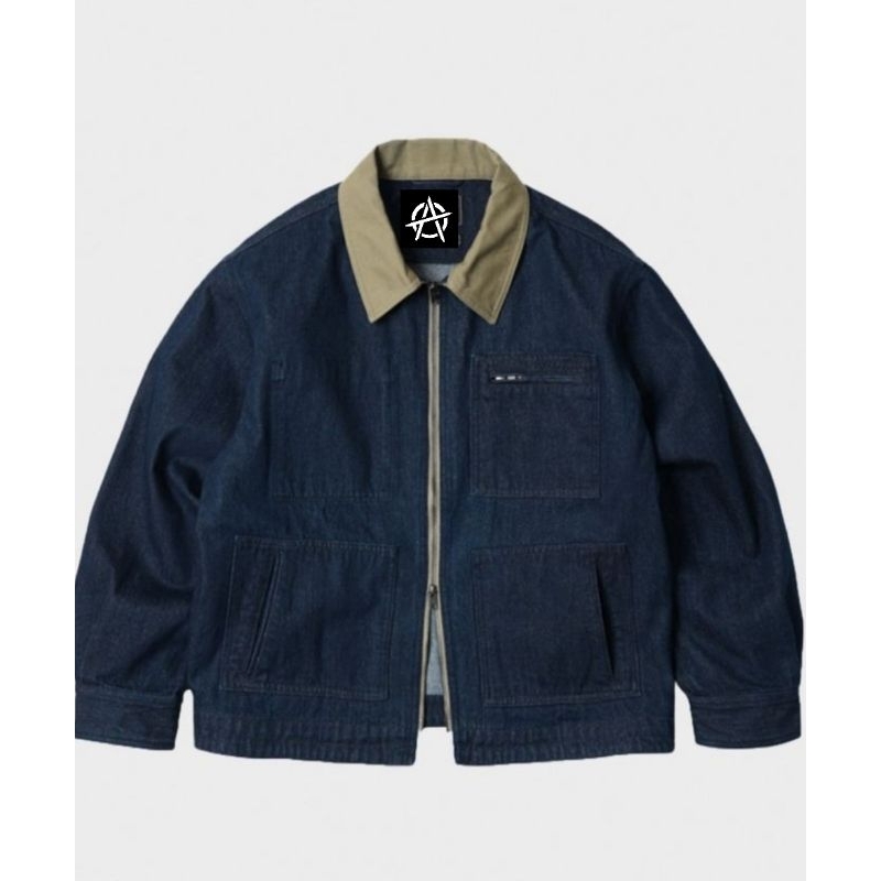 WORK JACKET DENIM NAVY JAKET PRIA