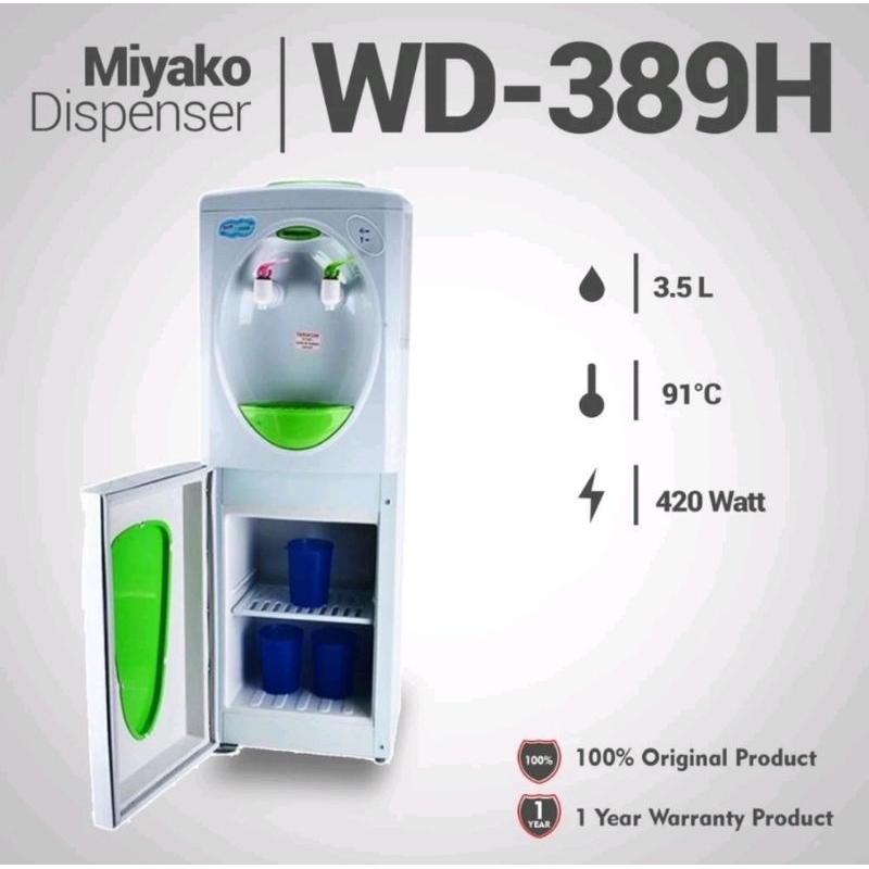 DISPENSER MIYAKO WD-389HC dispenser air minum panas/dingin tempat air minum dispenser tinggi miyako