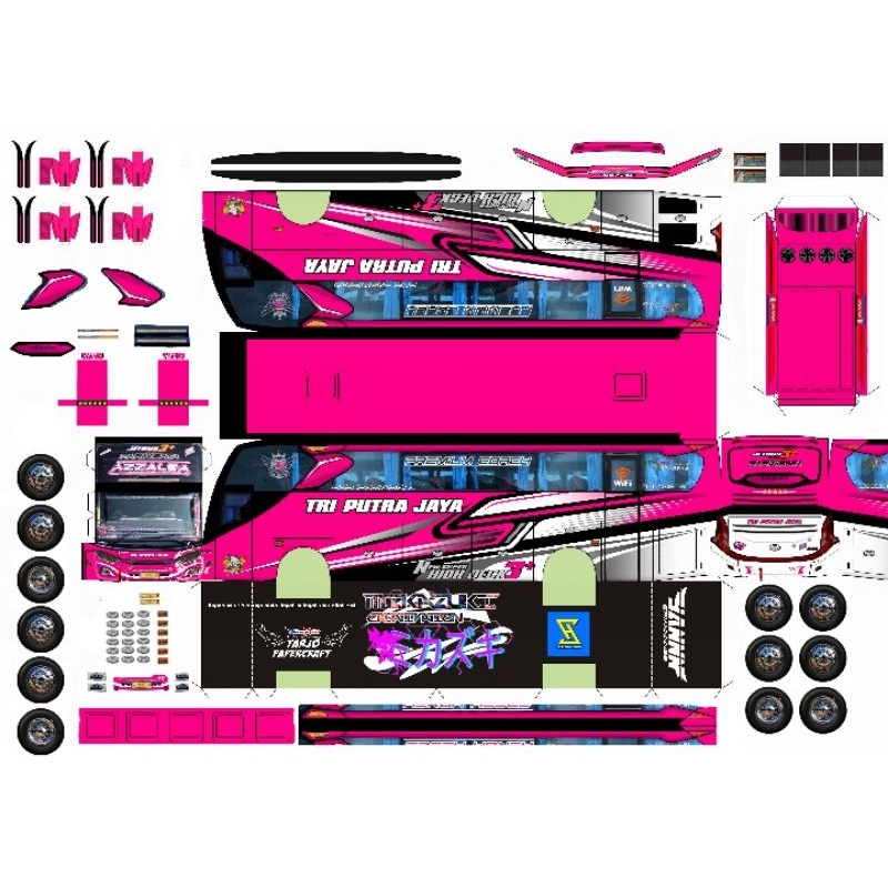 

lembaran papercraft bus tri putra jaya azzalea skala 50 laminasi non laminasi