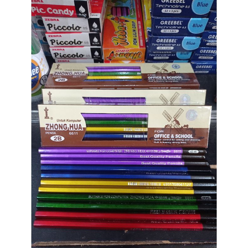

pensil 2B merek zong hua 6611 (1kotak isi 12pcs)