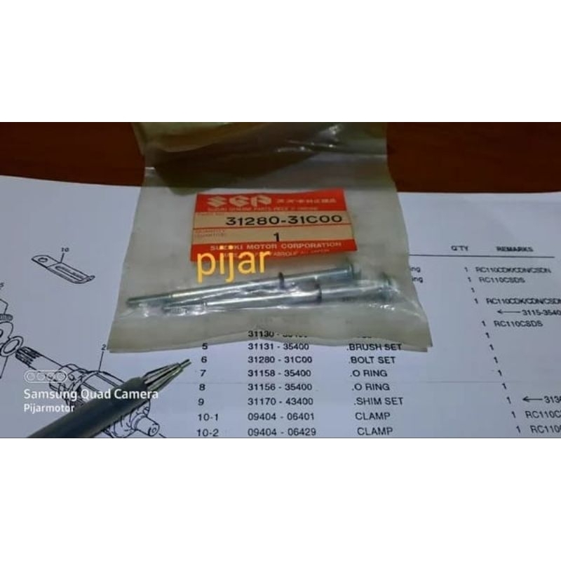 Bolt Starter Motor Sepasang Baut Dinamo Stater Suzuki RC 80 100 Bravo Sprinter Crystal Tornado