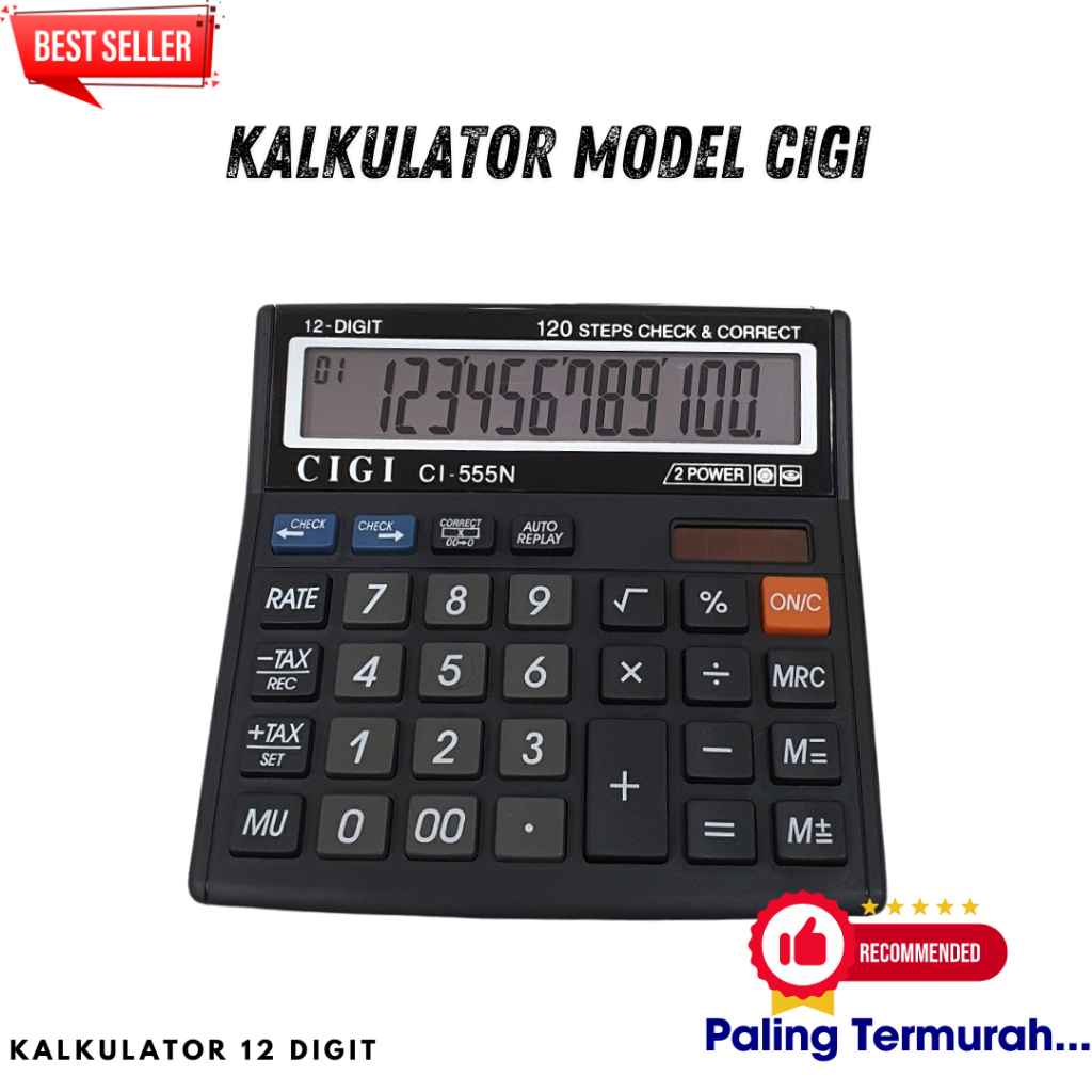 

Kalkulator 8-12 Digit (Check - Correct) / Mesin Hitung Awet Tahan Lama / Kalkulator Electronik Baterai & Solar / Toko Satu Gemilang