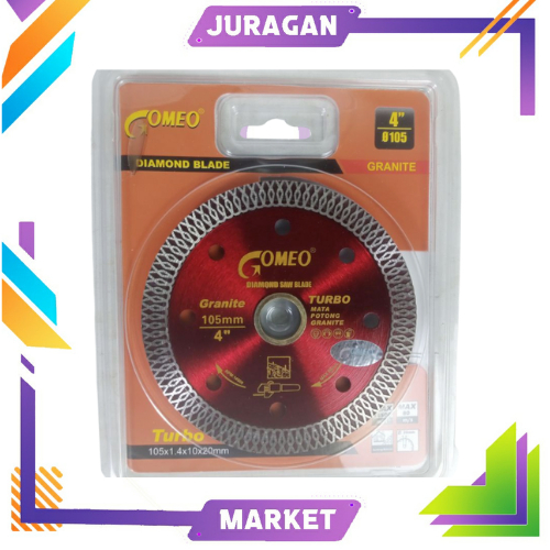 Diamond Wheel / Mata Potong Keramik Granit TURBO Ukuran 4 Inch Merk Gomeo