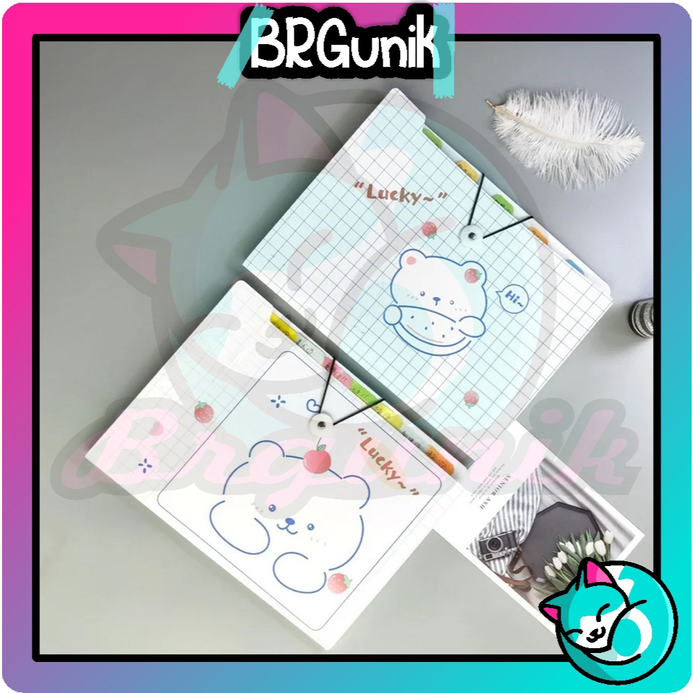 

BRGUNIK Folder Dokumen Organizer Map 8 12 Slot Tempat Penyimpanan Dokumen Karakter Lucu A4 R1115