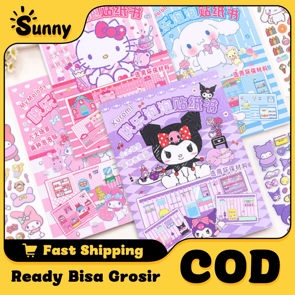 

Mainan Stiker Sanrio Quiet Book DIY Buku mainan magnetik Ukuran super besar Tidak perlu memotong Quiet Book DIY Buku Edukasi Puzzle Premium Cinnamoroll