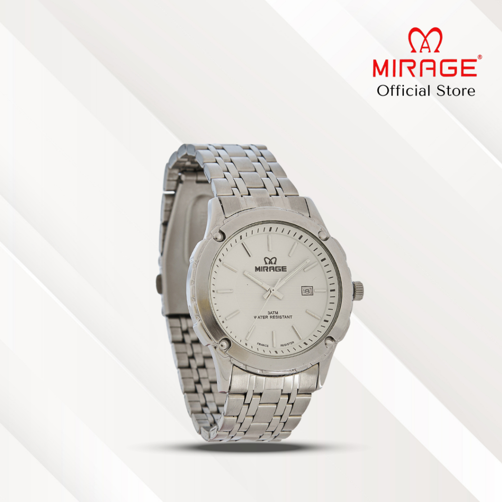 Mirage Jam Tangan Pria Analog 8604 M Silver Original Stainless