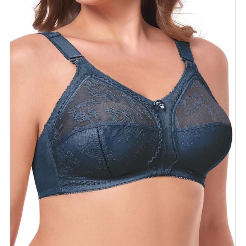 BH CUP BESAR MOTIF BRUKAT KANCING 3 BARIS TALI LEBAR MEREK GUINI 408/BRA BIG CUP TANPA BUSA DAN KAWA