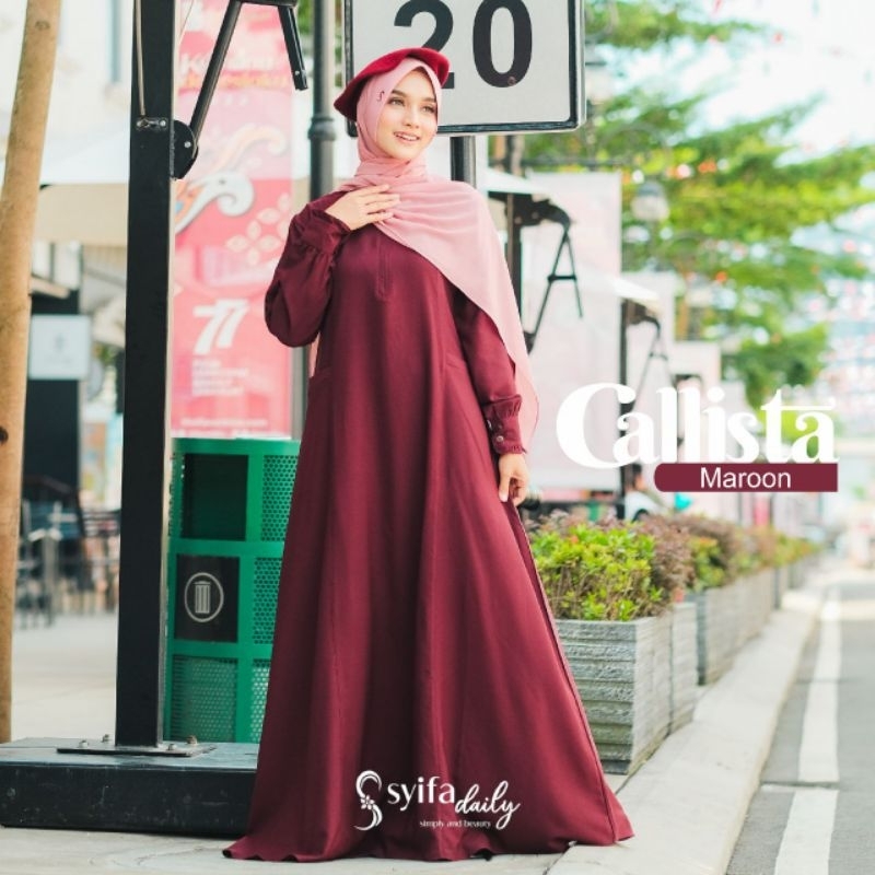 Couple Mom & Kids Callista Gamis Mom Original by Syifa Daily