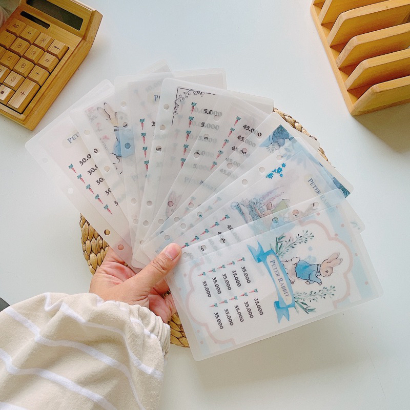 

peter rabbit saving challenge 10 lembar cash envelope menabung untuk binder a6