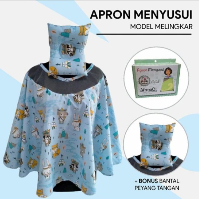 Apron menyusui / Apron menyusui Free bantal / apron menyusui vitorio