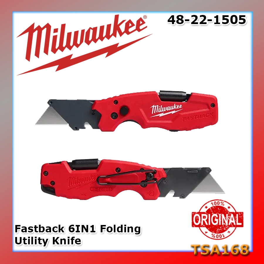 Milwaukee FASTBACK 6IN1 Folding Utility Knife 48-22-1505 1 Pisau Lipat
