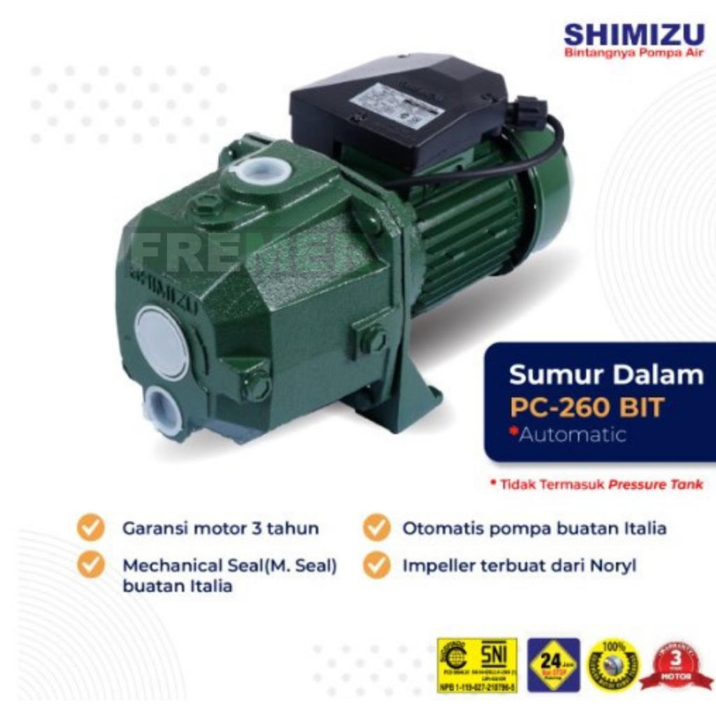 Pompa air SHIMIZU PC260BIT / JET PUMP PC 260 BIT / PC260 / 260BIT