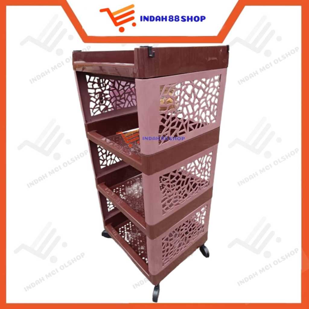 Rak Yoyo Roda 4 Susun / Rak Dapur Plastik Serbaguna