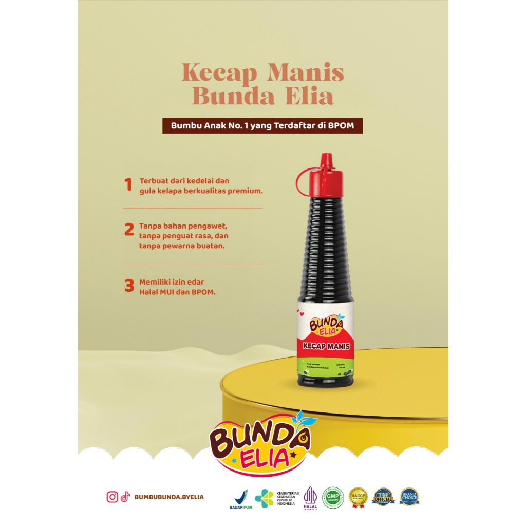 

BUMBU BUNDA ELIA - Kecap & Saus Non MSG / Mpasi