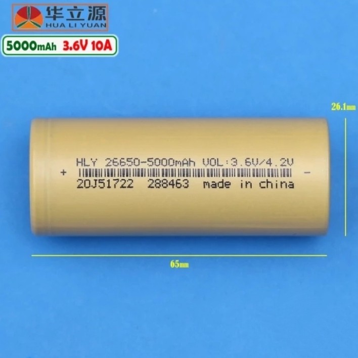Baterai 26650 5000 Mah Senter Led Battery Pack Ebike 5000 Mah HLY