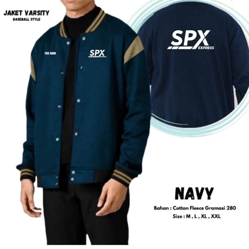 JAKET VARSITY SPX TERBARU BOLAK BALIK SABLON WATERPROOF