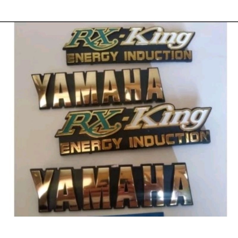 spaket logo tangki/box aki emblem yamah RX-king warna hijau/putih tahun 1990/1991/1992/1993/1994/199