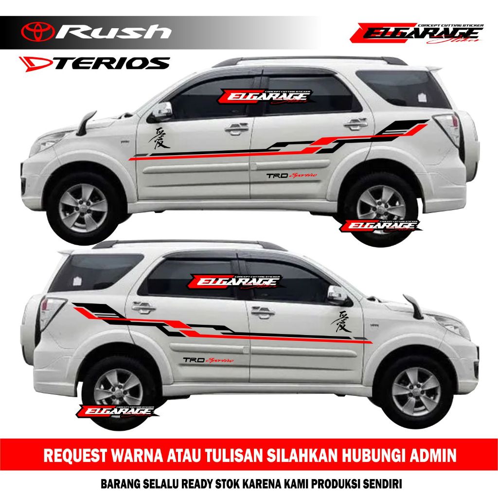 Stiker mobil rush stiker list body samping mobil toyota rush stiker mobil rush terbaru rsh3