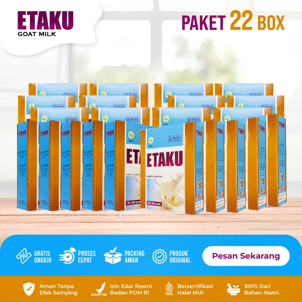 

Etaku Goat Milk Susu Kambing Etawa Asli Paket 22 Box