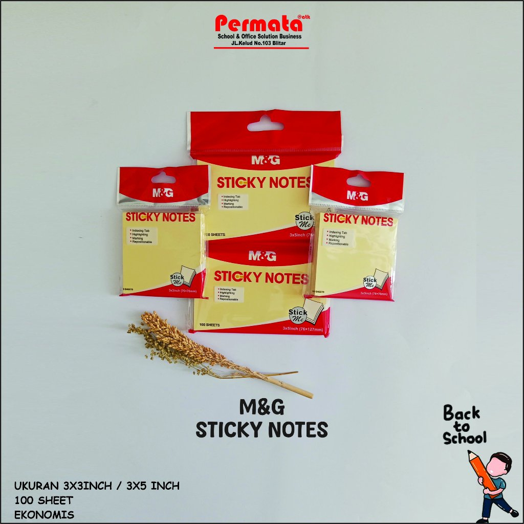 

Sticky Notes 76x76 / 76X127 mm 100 Lembar / STICKY NOTES PENANDA HALAMAN / STICK NOTE/M&G