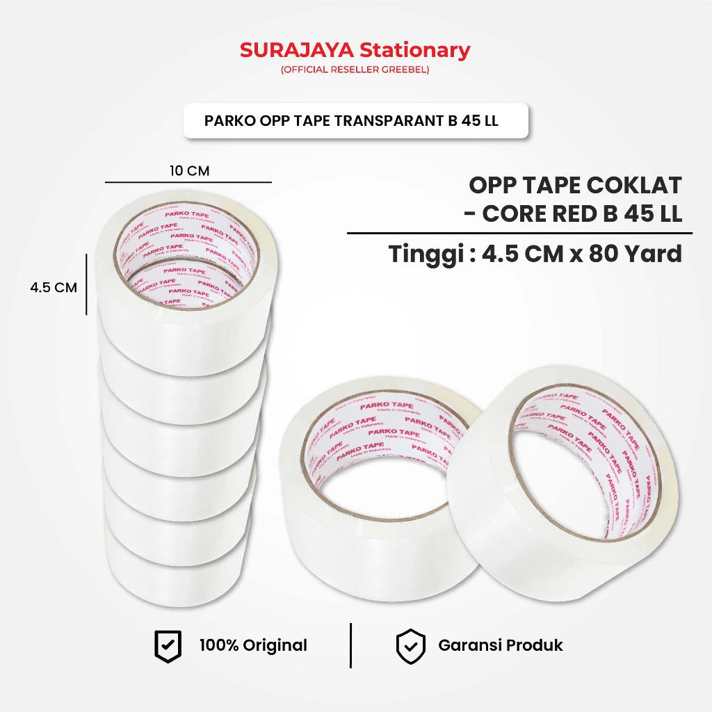 

Lakban Bening 45MM X 70 YARD / PARKO (B 45 Ll) Clear Isolasi Tape Lakban Tape Bening