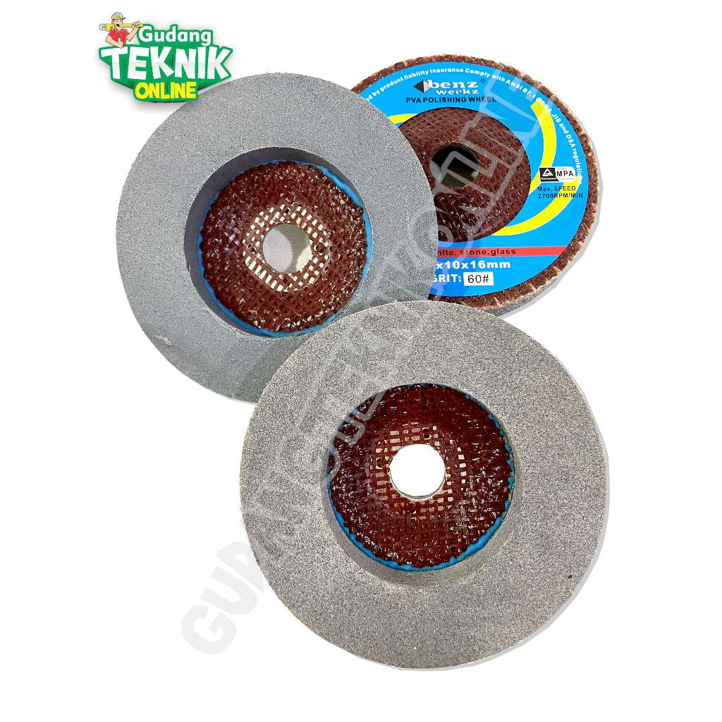 Batu Sponge Slep 4" Slep BENZ Grit 60 80 100 120 180 220 320 400 / Mata Gerinda Spon 4 Inch Poles Ke