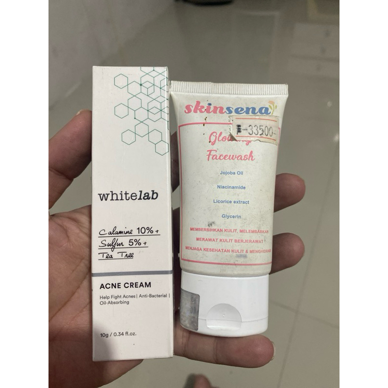 Whitelab Acne cream 10g BONUS GLOWING Face Wash skinsena