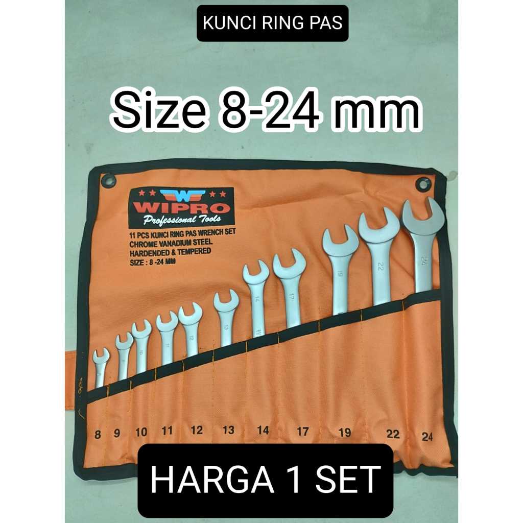 Kunci Ring Pas Satin/SET Ring pas combination wrench/Wipro kunci ring pas satin set