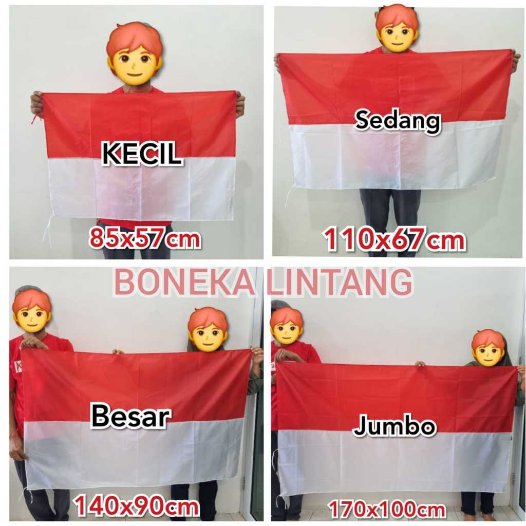 Bendera Merah Putih Termurah Berbagai Ukuran - Bendera Kain RI Indonesia