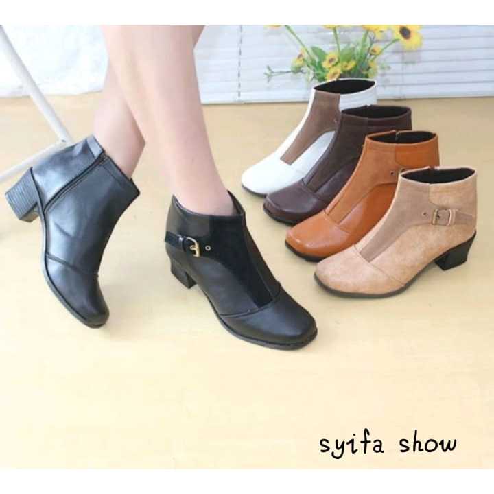 Sepatu boots wanita terbaru high heels 5cm korea style
