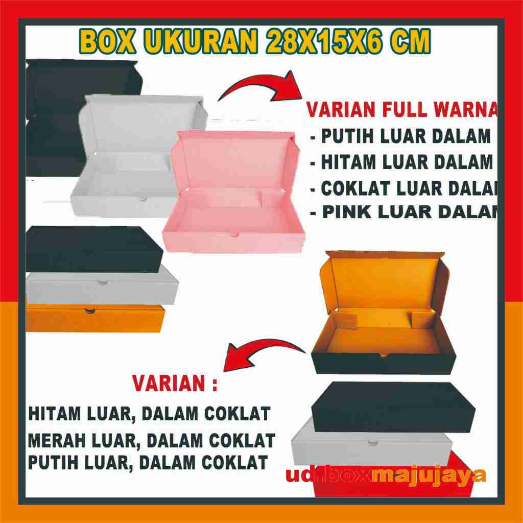 

(PAKET 10 PCS) Box 28x15x6 Cm (Lipat Depan) / Box Hampers / kardus polos / kardus kemasan