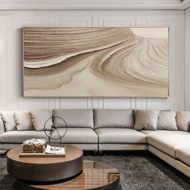 lukisan abstrak besar dinding ruang tamu kamar tidur 150 x 80 cm plus frame