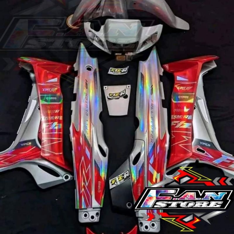 BODY SET YAMAHA FIZ R WARNA MERAH SILVER COSTUM