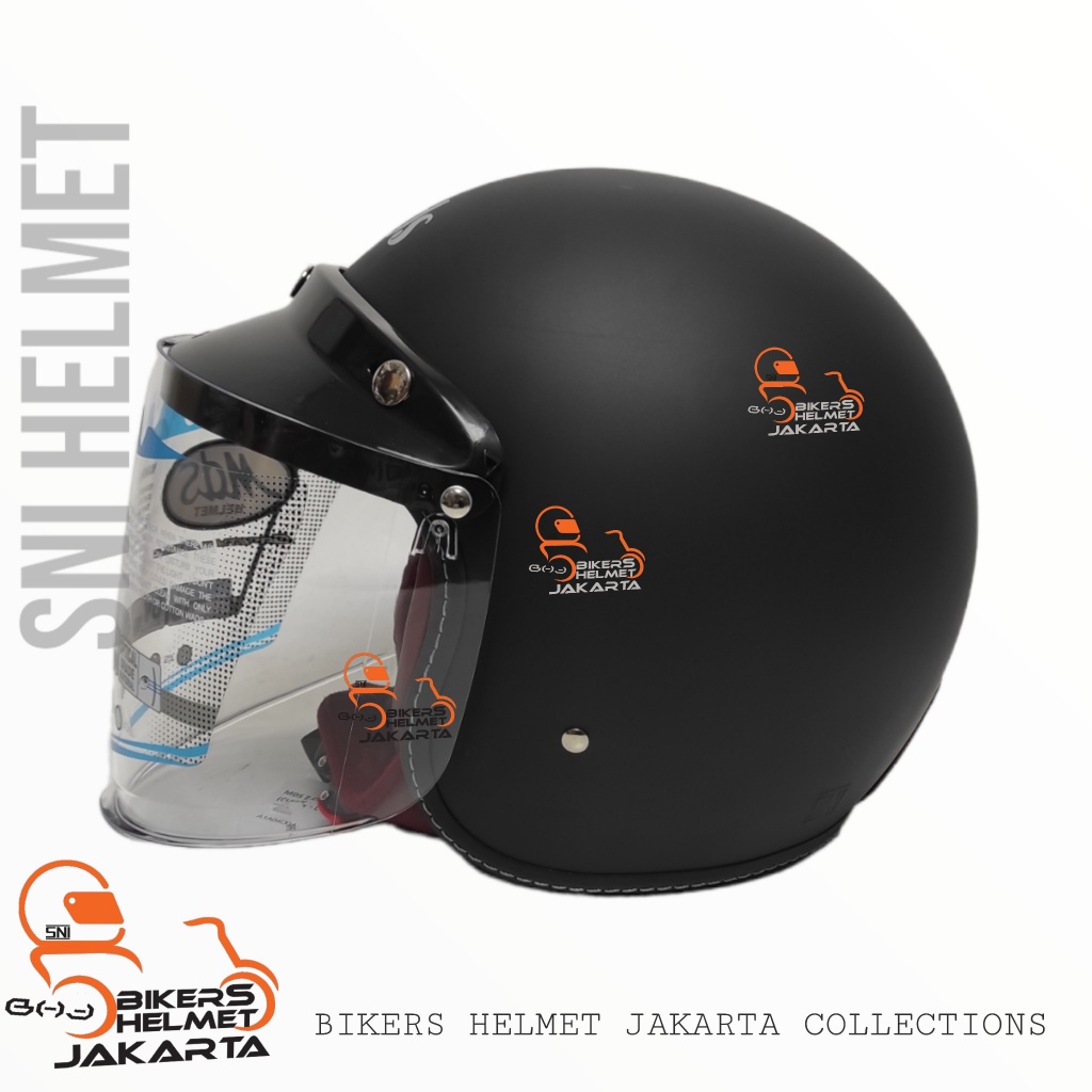 HELM MDS Z CLASSIC SOLID BLACK DOFF HALF FACE
