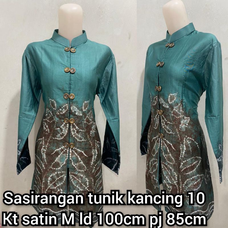 sasirangan tunik / sasirangan wanita / katun satin sasirangan STOK M ld 100 cm