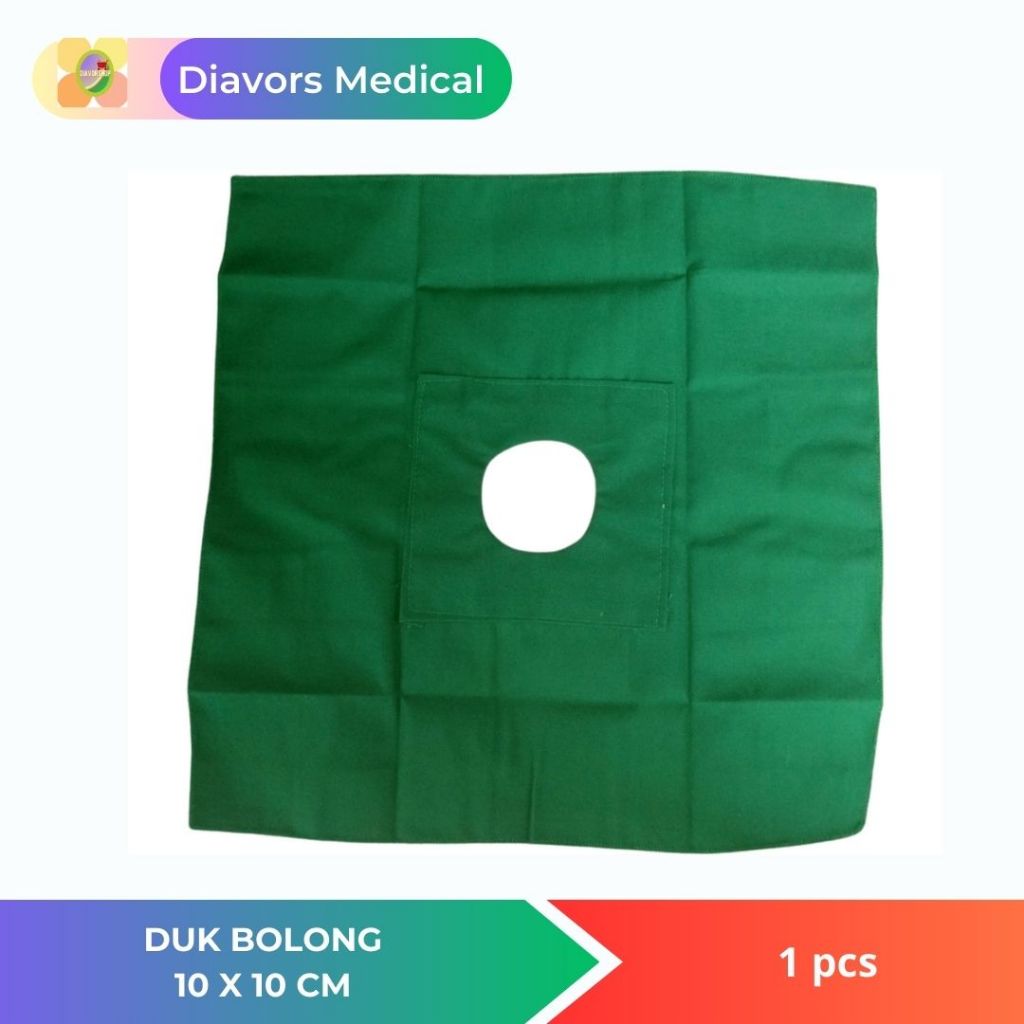 duk bolong 30 x 30 cm / diameter  lubang 5 cm / bedah Minor / Sunat / Khitan