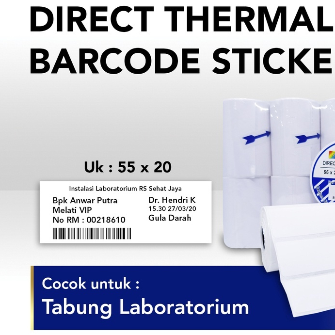 

LABEL BARCODE THERMAL 55 X 20 (LEBAR 55 MM TINGGI 20 MM) 1 LINE