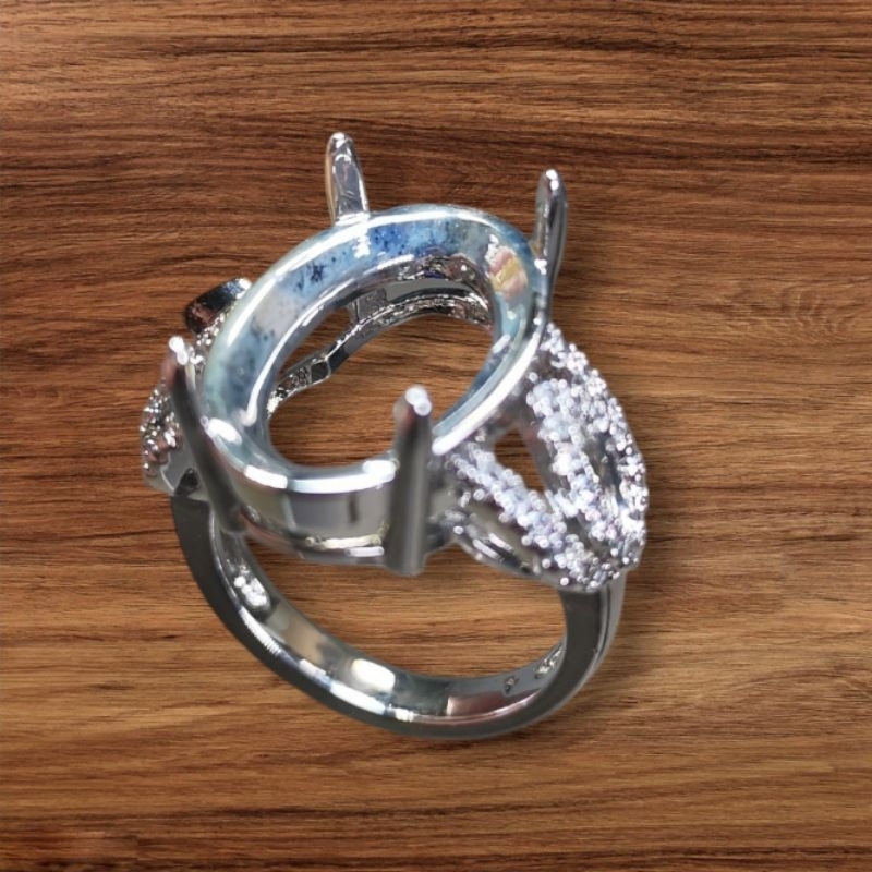 Ring cincin emban cangkang untuk wanita bahan alpaka