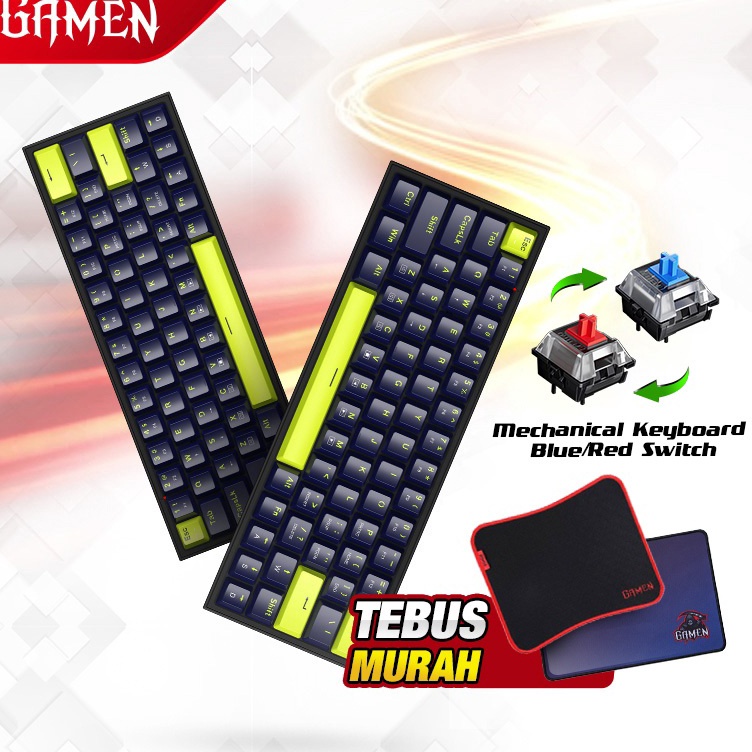 GAMEN Titan V Lite Keyboard Gaming Mechanical 6 Layout Unpluggable Original  Garansi 1 Tahun d F2W8