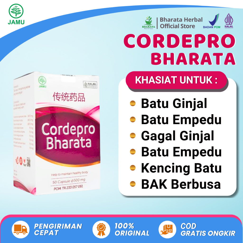 Cordepro Bharata Obat Herbal Ginjal Obat Gagal Ginjal - Obat Batu Ginjal Original 100%