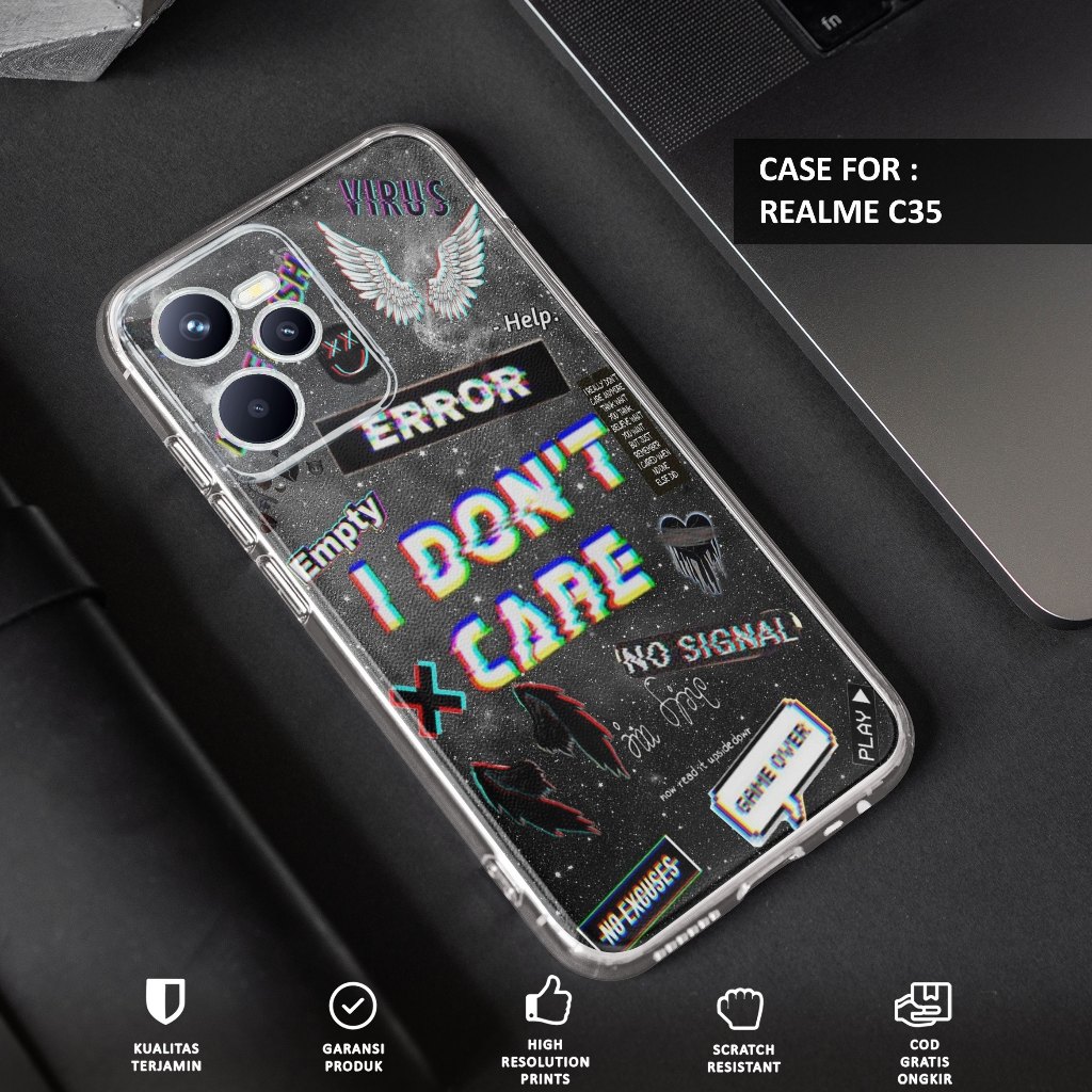 Case REALME C35 - Casing REALME C35 Motif POSTERBAND - Softcase Premium Fourside - Bening Transparan