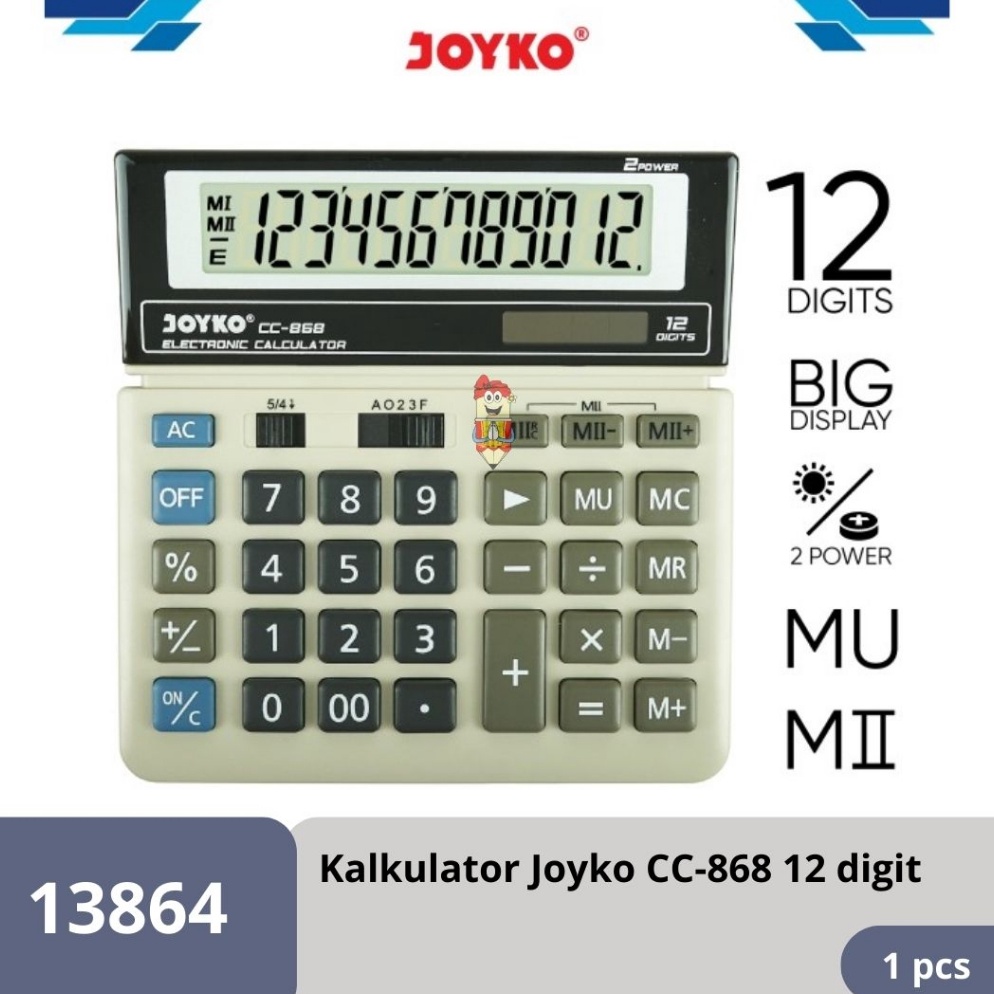 

KODE B34S Calculator Kalkulator Joyko CC868 12 Digits