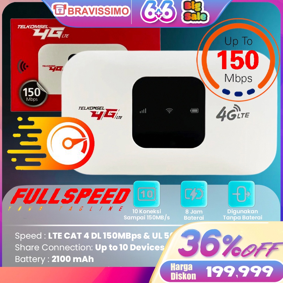 ReadyMIFI MODEM WIFI 4G OPERATOR Perdana Telkomsel 15 Mbps 4G Portable Mobile WiFi USB Mobile WiFi M