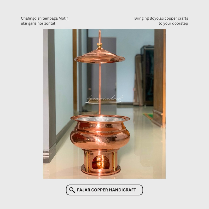 chafing dish tembaga motif polos Original tembaga glossy 40 cm