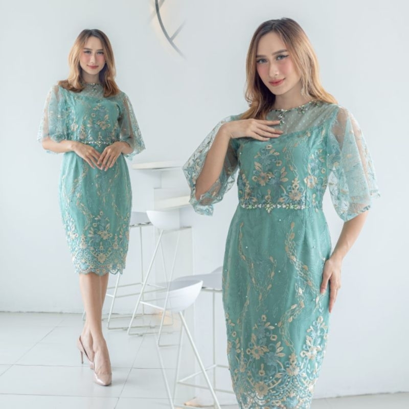 DRESS NATAL MARIA BROKAT TILLE PAYET MUTIARA//DRESS KARTINI//DRESS REMAJA KEKINIAN